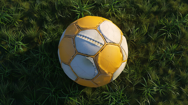 "Top view of a 3D rendering of a fistball."