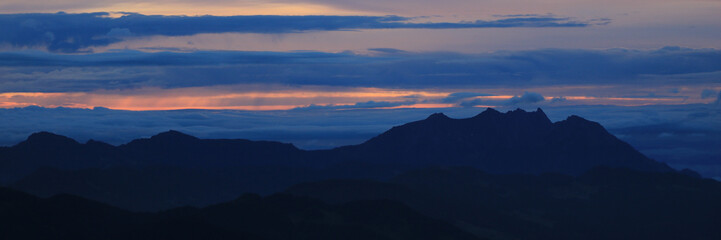 Fototapeta premium Colorful morning clouds over Mount Pilatus.