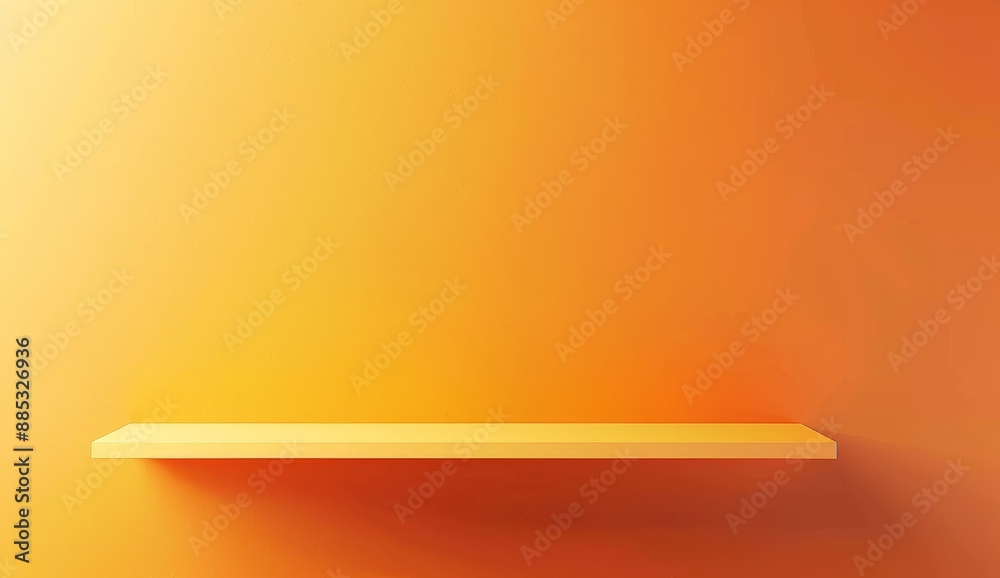 Poster the background of this minimalist background is a yellow 3d platform with an empty product display b