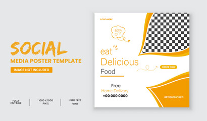 Food social media promotion and Instagram banner post design template
