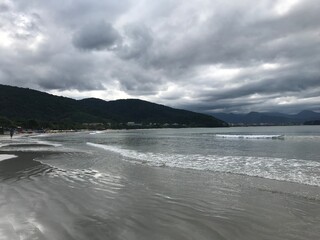 Bramatic sky over the beach