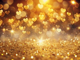 gold, bokeh,circle abstract light background, Gold shining lights, sparkling glittering Valentines day, women day or event lights romantic backdrop. Blurred abstract holiday