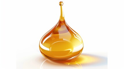 A detailed depiction of a honey drop against a white background  AI generated illustration