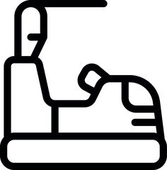 Line icon of a bumper car, bringing back childhood memories of amusement park rides