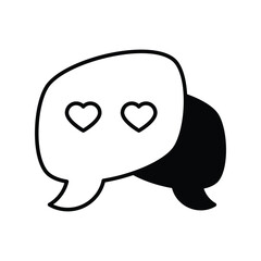 chat glyph icon with white background vector stock illustration