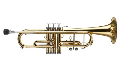 Brass Trumpet isolated over a white background