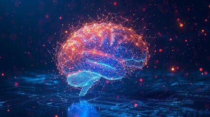 Obraz premium A dramatic representation of the human brain composed entirely of data signifying the mental complexity of data scientists AI generated illustration