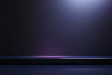 This is an empty gradient black backdrop template of an abstract light dark background space or blank illustration room on a presentation ground platform with a spotlight product display stage.
