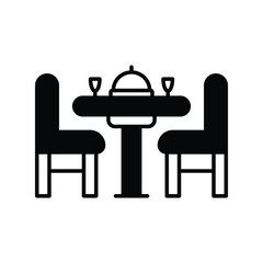 dinner glyph icon with white background vector stock illustration