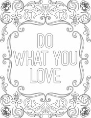 Printable floral coloring page for kids and adults with affirmation words for self talk and self care. it helps to succeed and struggle against life to enjoy the tough journey
