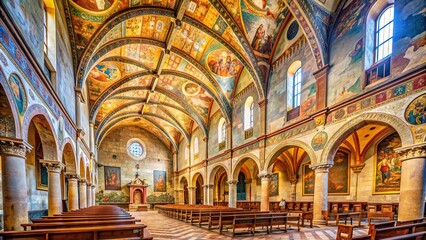Obraz premium Stunning medieval church in San Gimignano, Italy with beautiful frescoes and elaborate architecture