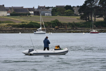 On people fishing, Ria d''Etel, Golf Of Morbihan, Beauty of Brittany,  France