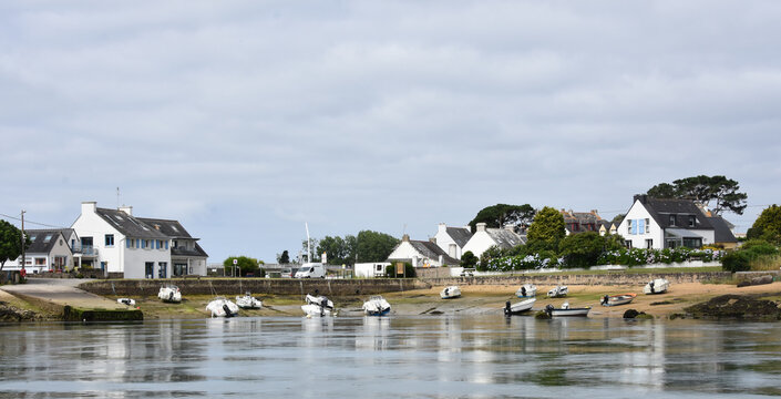 low tide, Ria d''Etel, Golf Of Morbihan, Beauty of Brittany,  France