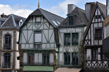 timbered house, Auray,  Saint Goustan, The beauty of Brittany, The golf of Morbihan. Colors of beauty of Britanny.