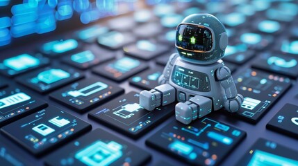 A high-tech chatbot providing solutions and resolving issues  AI generated illustration