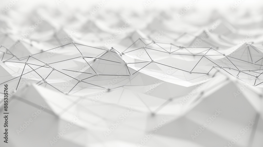 Fototapete a labyrinth of geometric lines and dots symbolizing interconnected network nodes ai generated illust