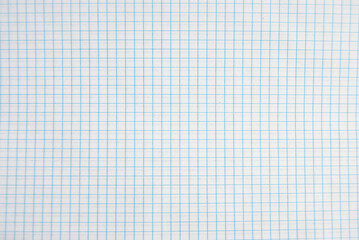 A checked copy book page. A notebook blank page with a blue grid. A page for writing with blue...