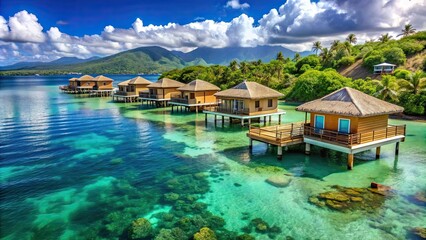 Fototapeta premium Luxurious overwater bungalows in Puerto Plata