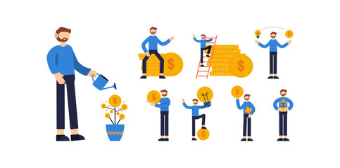 Man Saving Money Illustration