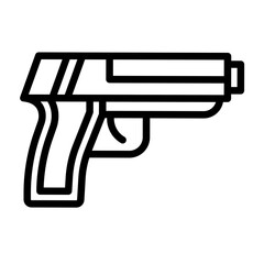 Gun Vector Line Icon Design