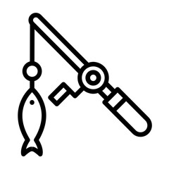 Fishing Vector Line Icon Design