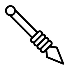 Spear Vector Line Icon Design