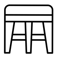 Stool Vector Line Icon Design