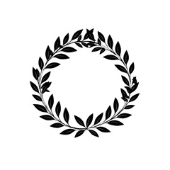Simplicity and Elegance: Abstract Minimalistic Black Laurel Wreath