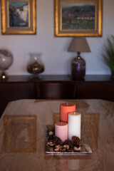 decoración con velas en hogar