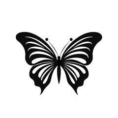 Black outlines of a butterfly - illustration Design.