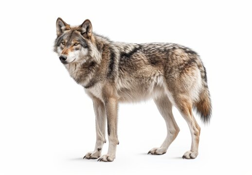 recommend clip art: Side view of a gray wolf isolated on a transparent background
