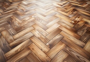 3d rendering of parquet floor with wood texture. Realistic background. Wooden floor tiles. , stock photo, copy space on the left side