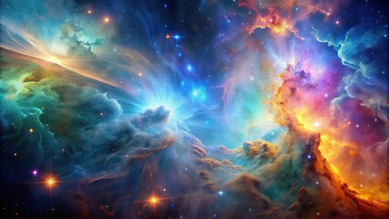 Nebula abstract background with a colorful cosmic formation , space, stars, galaxy, astronomical, celestial, universe, astral