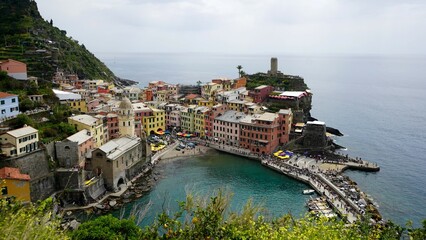 view to vernazza, cinque terre, italy