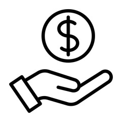 Income Vector Line Icon Design