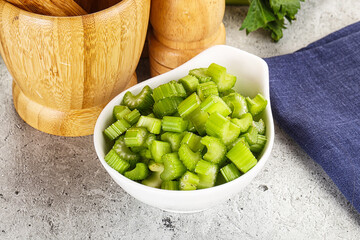 Vegan cuisine - Sliced celery stem