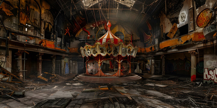 An old scary abandoned circus