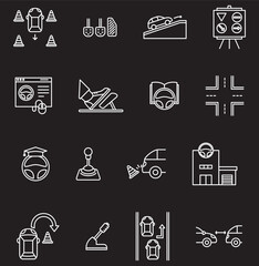 driving icons collection 