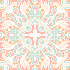 Seamless pattern with arabesques in retro style. Vector illustration.