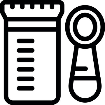 recommend clip art: Simple icon of a urine sample with a medical tool, representing medical testing and healthcare