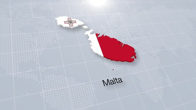 Malta map presentation displayed on a modern clean white background.
