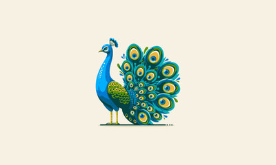 Peacock vector illustration flat design