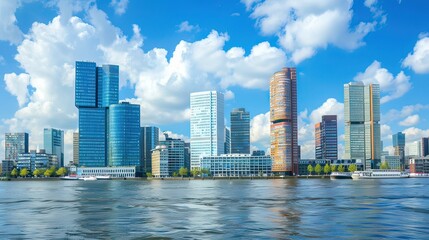 Fototapeta premium Business district of Amsterdam 