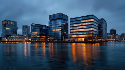 Obraz premium Business district of Amsterdam 