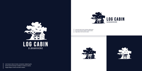 wood forest house logo, retreat, logo design inspiration.