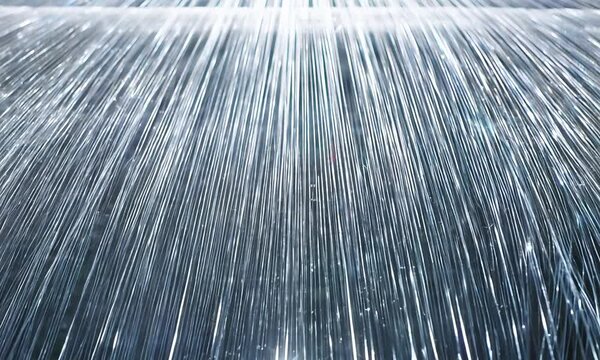 Stretched foil threads shine and sparkle