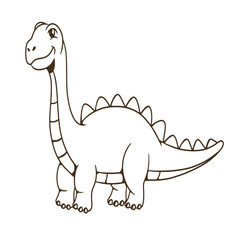 mascot character dinosaur good for coloring book, doodles, kids education