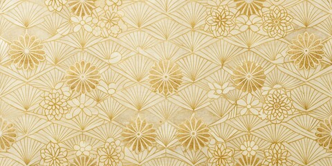 Beautiful traditional Japanese washi paper material with intricate fiber pattern in beige color, Japanese