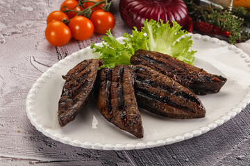 Grilled diet beef liver steak