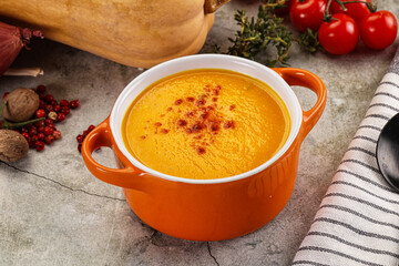 Vegetarian Pumpkin soup with spices